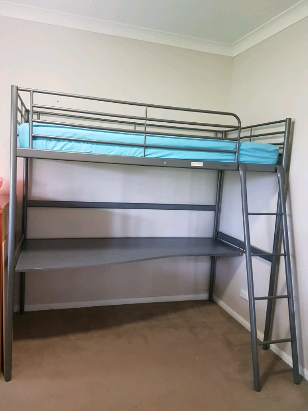 Ikea 39 Svarta 39 Single Loft Bed With Desk Grey Beds