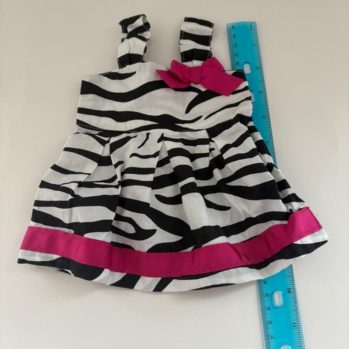 Cre8ions Zebra Print Dress Matching Doll Dresses Girld Size 7/8 and Baby Doll - Picture 5 of 8