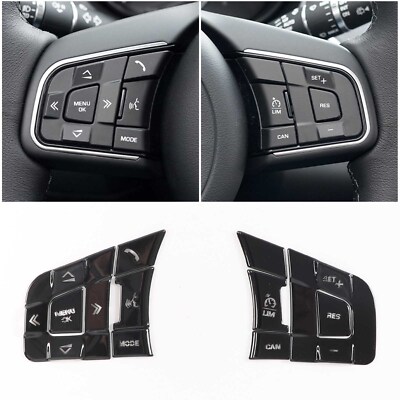 10PCS Black Alloy Steering Wheel Button For Jaguar XE XF F-PACE E-PACE F-TYPE