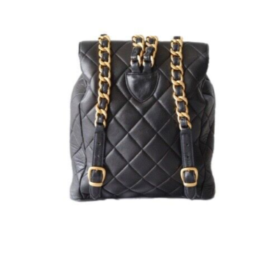 CHANEL Quilted Matelasse CC Logo Lambskin Backpack Black  display picture 2