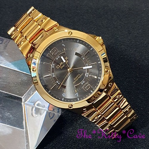 OMAX Diseñador Gris & Chapado Oro Acero Inoxidable Epson Seiko Movt Reloj HBK817 - Imagen 4 de 11