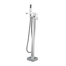 Freestanding Bathtub Faucet Tub Filler Floor Mounted Brass Bathroom Chrome