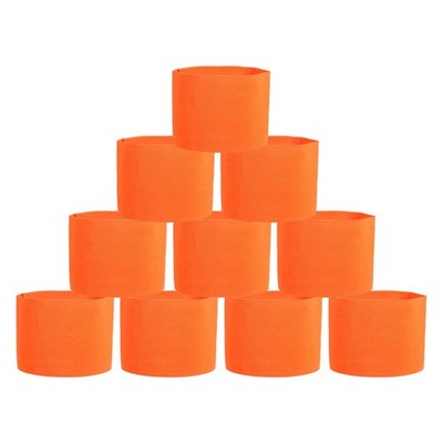 10Pcs Captain Armbands, Adjustable Arm Band, Orange
