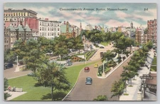 MA Boston, Commonwealth Avenue Aerial View, Hotel Puritan, Linen Unposted