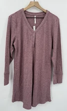 Soma Sleepshirt Nightgown Womens Large Pink Waffle Knot Soft Cozy NEW