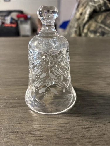 Vintage Waterford Crystal 1987 Series 12 Days of Xmas Bell Four French Hens