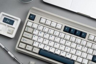 137 Keys PBT Doubleshot Keycaps Set Cherry Profile White Grey Blue Mechanical