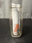 Vintage Antique 1/2 Pint Glass Milk Bottle Greenbacker Schwink Dairy