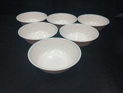 Set/6 Corning Corelle ~Forever Yours~ 6 1/4  Round Cereal Soup Bowls Pink Aqua