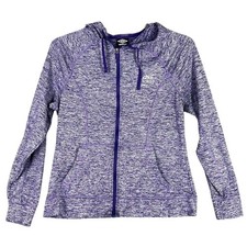 Umbro Soccer Warm-up Hoodie Womens Large Purple Full Zip Activewear Athleisure