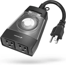 Outdoor Dual Timer Outlet Waterproof, Outdoor Light Timer for Electrical Outlets