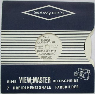 VIEW MASTER 3D BILDSCHEIBE 1534 BUNDESGARTENSCHAU STUTTGART !961