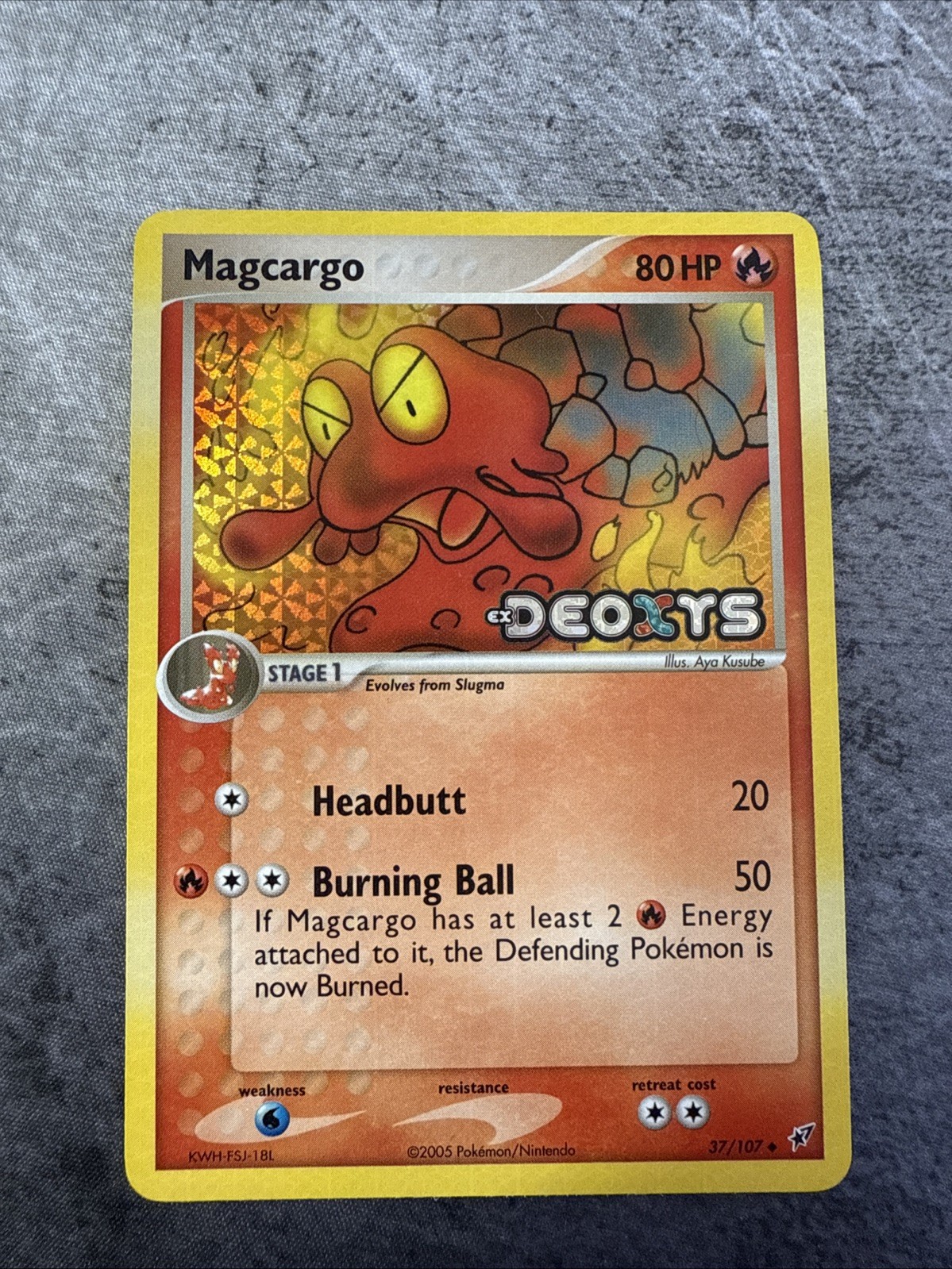 Pokémon Magcargo #37/107 Reverse Holo Uncommon - 2005 EX Deoxys - NM to MT Cond.