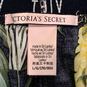 Victoria's Secret Casual Lightweight Floral Print with Logo Pull On Pants size L
