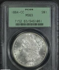 1884-CC PCGS MS 63 OGH MORGAN SILVER DOLLAR OLD GREEN HOLDER