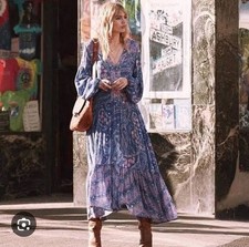 Spell And The Gypsy City Lights Maxi dress size S small boho purple gown floral