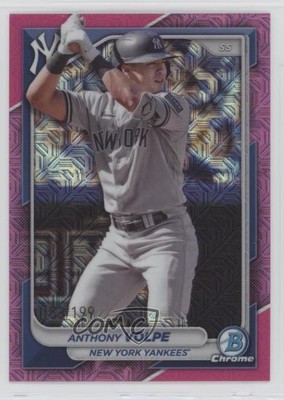 2024 Bowman Mega Box Chrome Pink Mojo Refractor 183/199 Anthony Volpe #76 05ns
