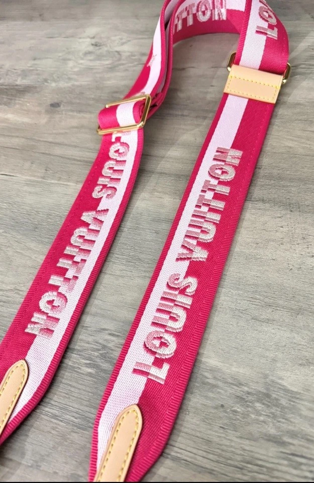 Louis Vuitton Speedy Bandouliere регулируемый плечевой ремень жаккардовый розовый - Изображение 3 из 4