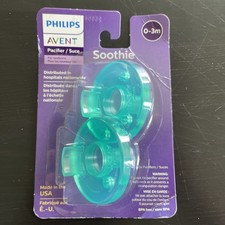 Philips AVENT Soothie Pacifier 0-3m Pack of 2 Pacifiers for Newborns Made in USA