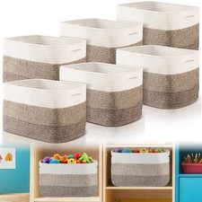 Geetery 6-Pack Large Woven Storage Baskets 14.8"x 9.8"x 8.9" w/Handles