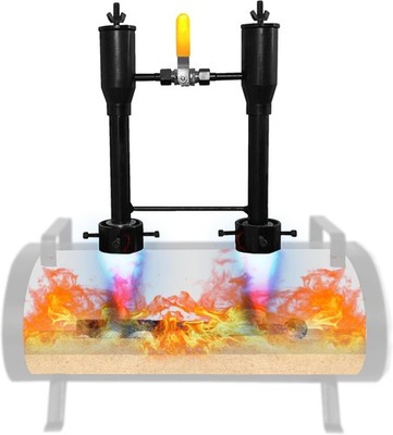 Propane Forge Double Burner Kit for blacksmith - Steel Propane Burner with Valve