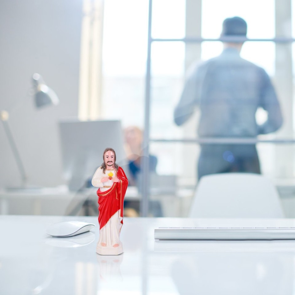 Statue of The Holy Father in Red European Handpaint Jesus Catholic ...