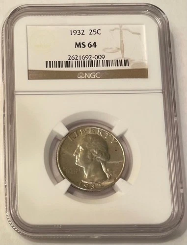 1932-P WASHINGTON QUARTER 25 Cents NGC MS 64 FREE SHIPPING