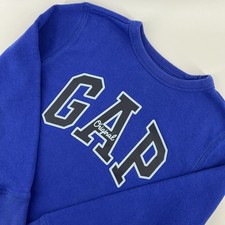 Gap Kids Logo Crewneck Sweatshirt Medium Spellout Blue 2023