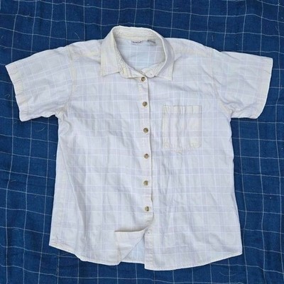 Vintage 90s North Crest plaid short sleeve button up shirt men's XL