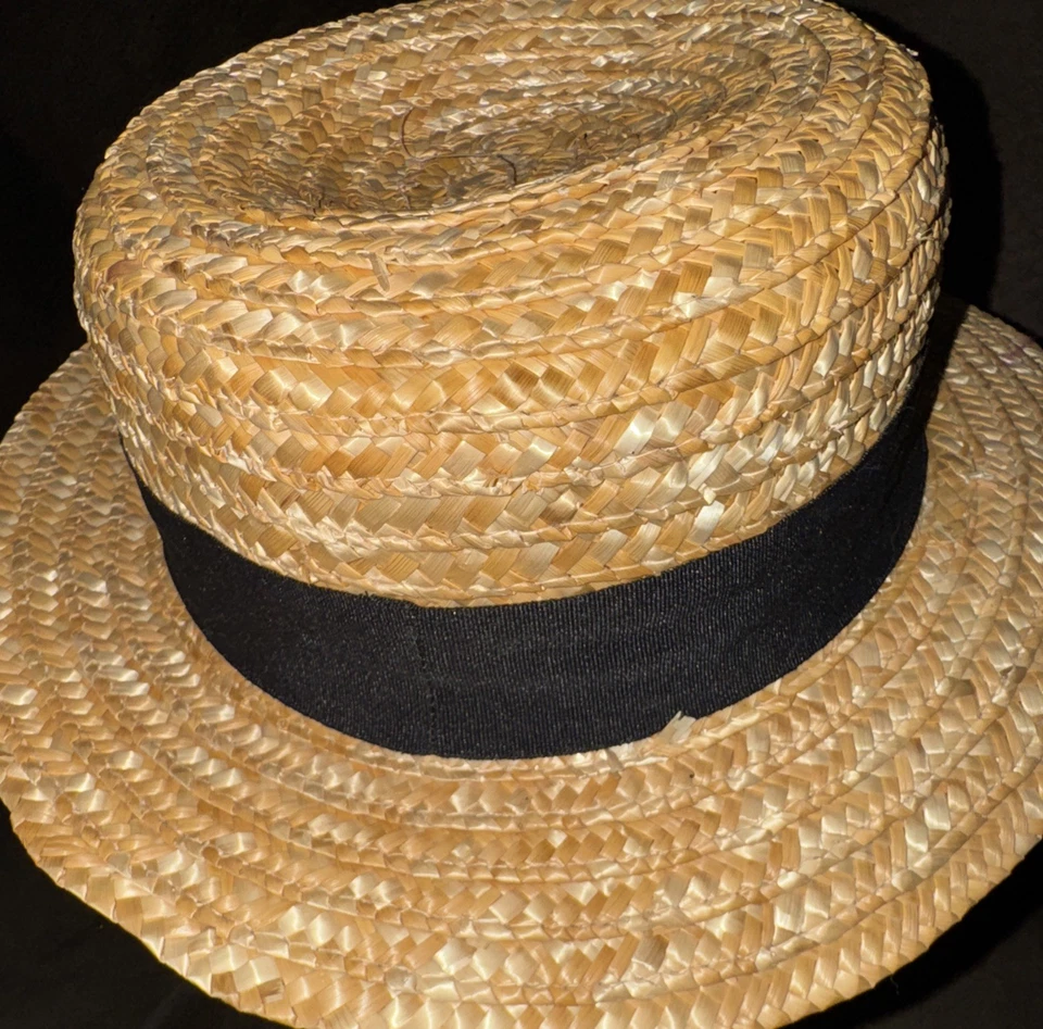 Sombrero SKIMMER ANTIGUO BARCO GATSBY DISFRAZ SOMBRERO AÑOS 20 Fiesta Sombrero Foto 3 de 4