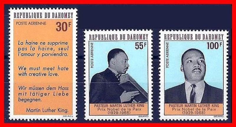 DAHOMEY 1968 MARTIN LUTHER KING, JR. MNH NOBEL, RELIGION BLACK HERITAGE
