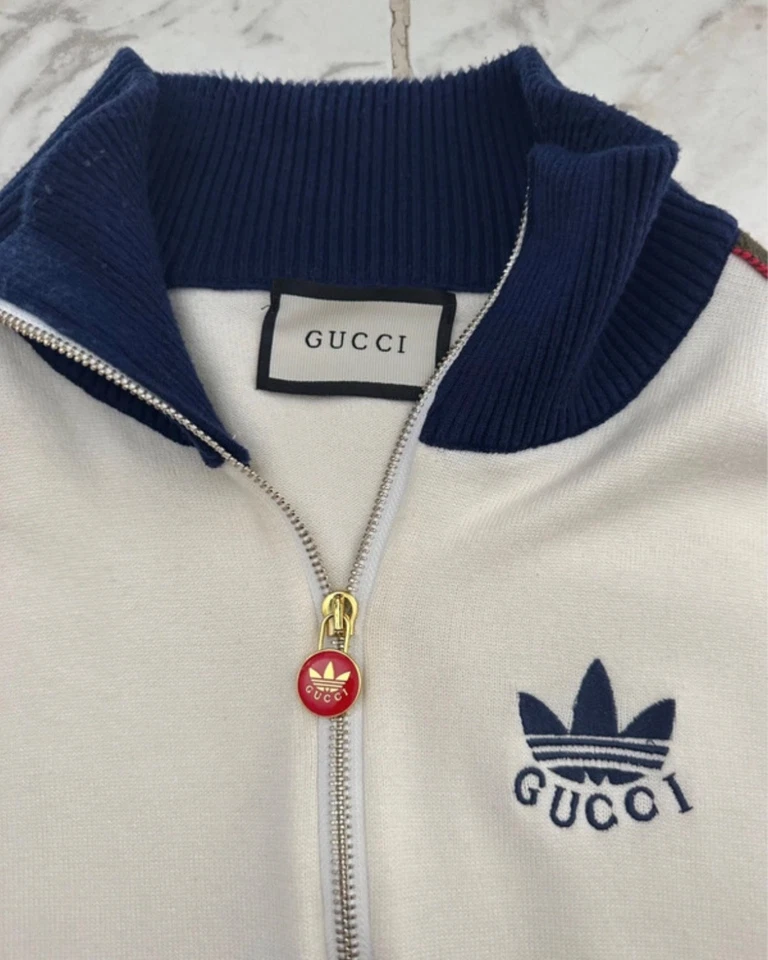 Gucci x adidas Viscose Zip-Up Jacket White - Image 2 of 4