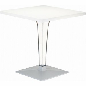 Compamia Ice 28 Square Werzalit Top Patio Dining Table In White Ebay