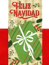 Spanish Christmas Feliz Navidad Present Vida Hallmark Card Cash Money Gift Card