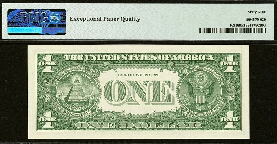 1957B $1 Silver Certificate PMG 69EPQ rare grade RA Block Fr 1621 - Image 2 of 2