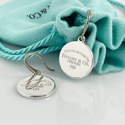 Return to Tiffany Round Drop Dangle Hook Earrings in Sterling