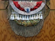Custom Hybrid Dated Modern  Handbag Patriotic Tassels Tiger Print Doilies