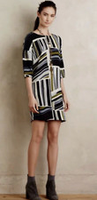Weston Anthropologie Imagist Dress Small Modern Shift Art Geometric Abstrat