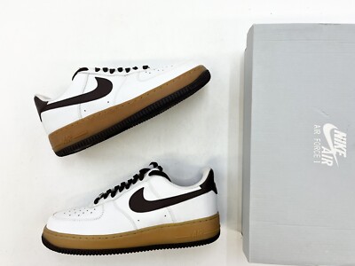 2008 Nike Air Force 1 Low White Boulder Brown sz 10 Men Leather