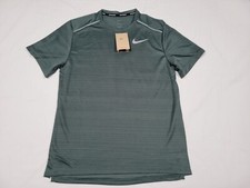 Nike Men  s Dri Fit Miler Running Shirt AJ7565-338 Emerald Green -Reflective