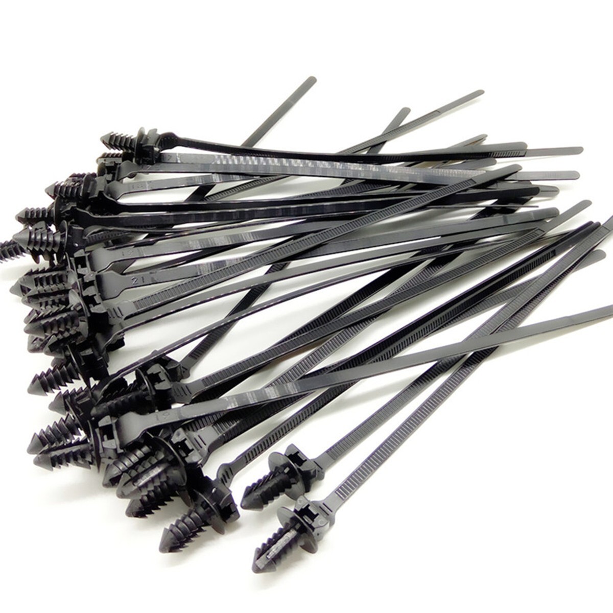 50PCS Push Mount Zip Ties Nylon Car Mount Wire Ties Snap In Cable Zip 185MM