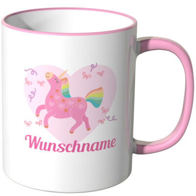 JUNIWORDS Tasse mit dem Schriftzug - Wähle Motiv & Farbe - Beste Cousine Aquarell - Weiß