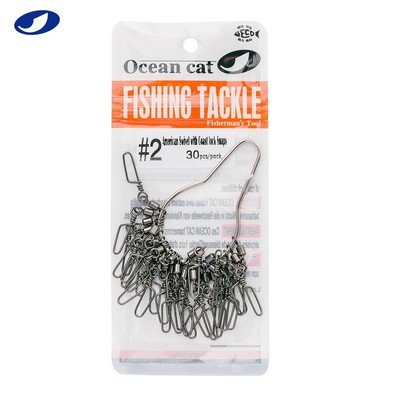 Ocean Cat Dual Spinning Ball Bearing Swivels – Saltwater Fishing Snap Swivels, Pack Of 10