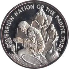 1972 Sovereign Nation of the Paiute Tribe Silver Proof Medallion Coin Cased