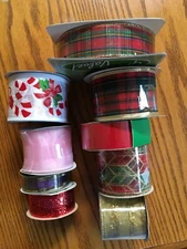 Craft Ribbon Christmas Plaid Pink Purple NOTE EACH BRAND & PHOTOS FOR INFO