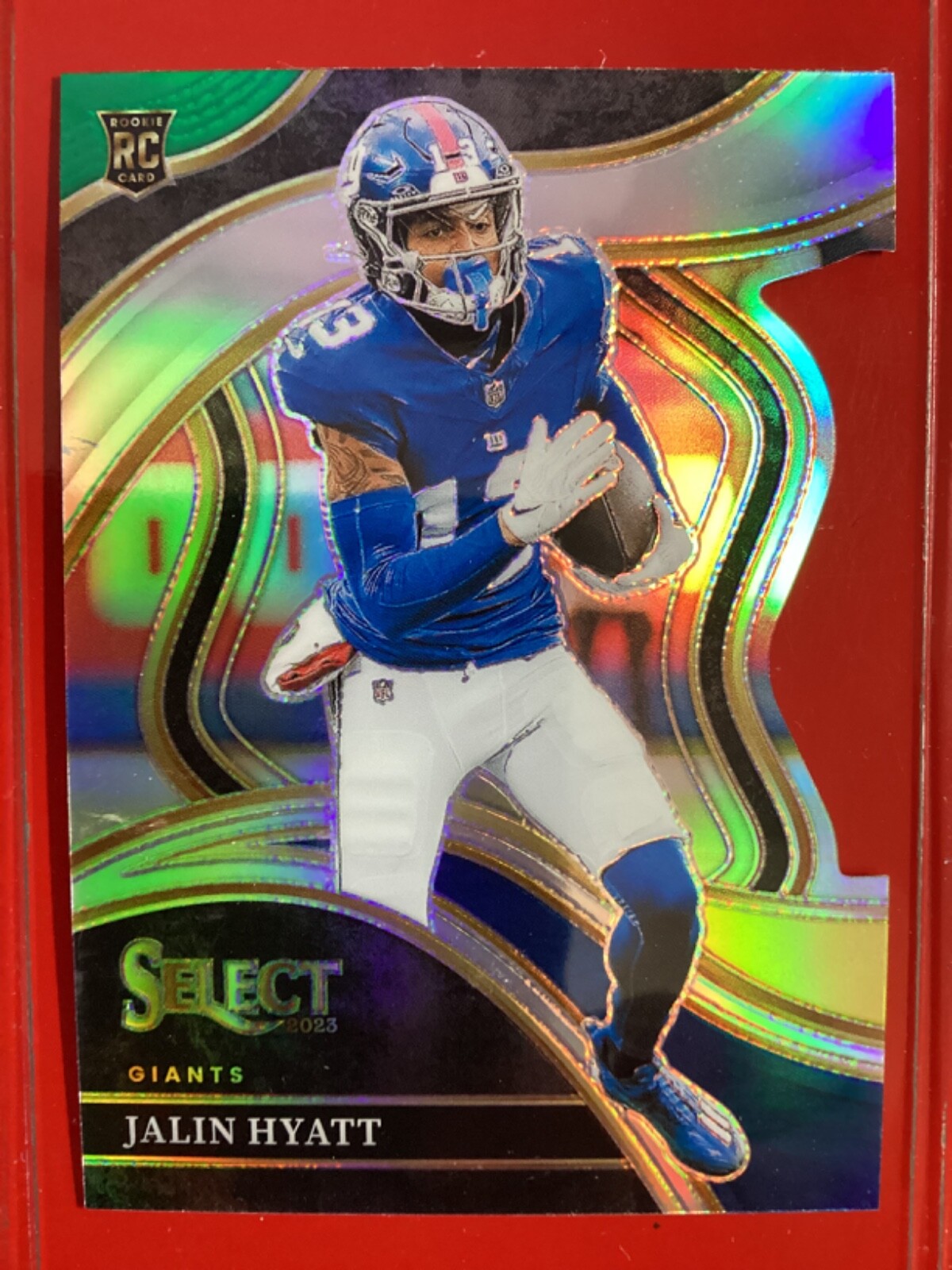 Jalin Hyatt 2023 Panini Select Club Level Green & Yellow Prizm Die-Cut #263 (RC)