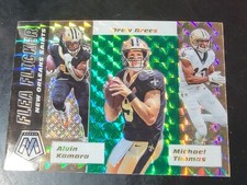 2020 Mosaic Football Green Prizm Flea Flicker #FF12 Brees Thomas Kamara