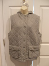 New In Pkg Elements Gray Quilted Hoodie Vest Medium