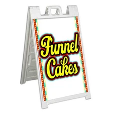FUNNEL CAKES Signicade 24x36 AFrame Plastic Sidewalk Sign CARNIVAL FAIR FOOD