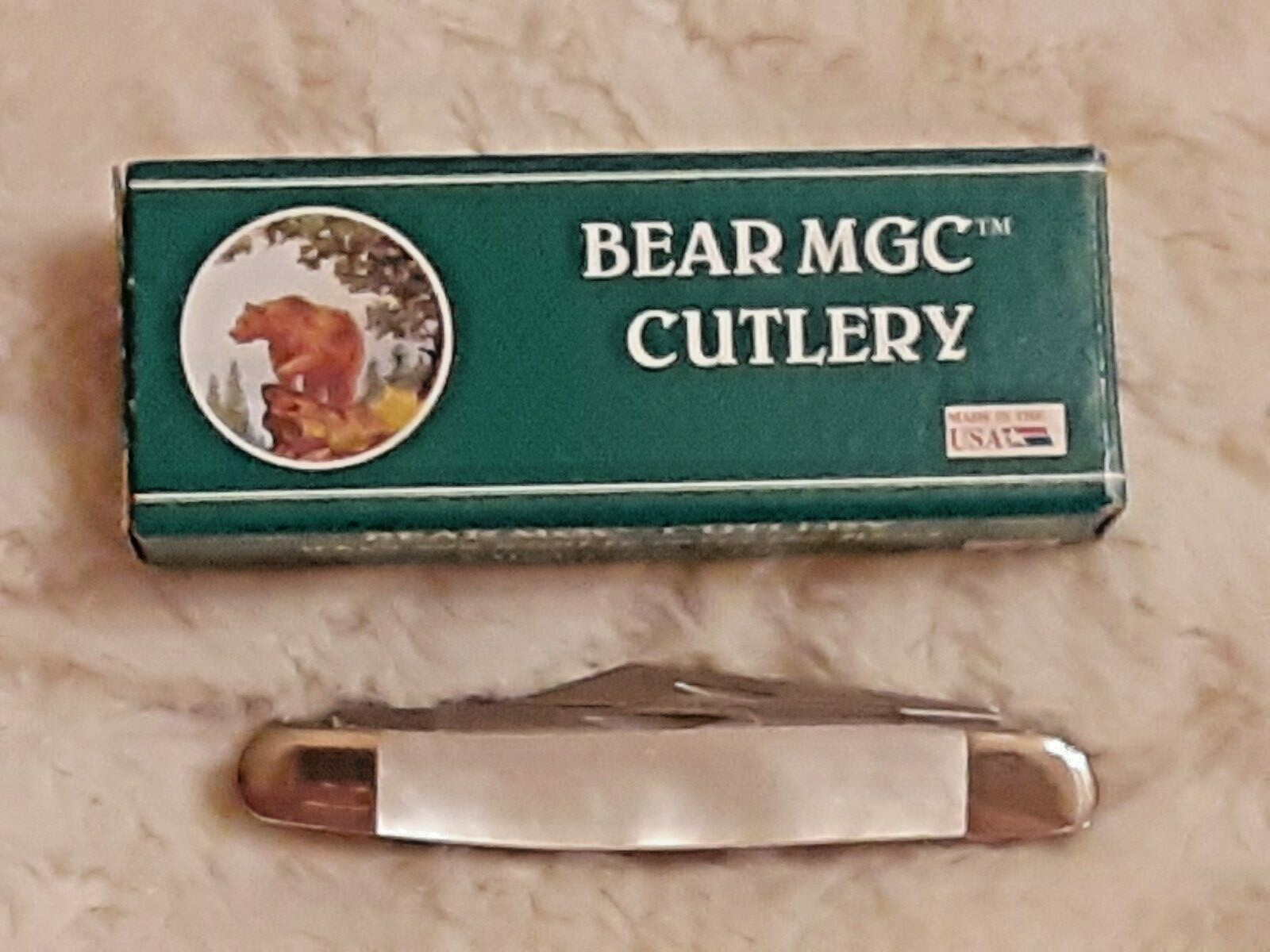 Vintage Bear MGC USA 5 Blade Stockman Mother Of Pearl Handles New